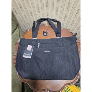 Baggallini Anywhere Day Laptop Tote Black Travel Work Bag RFID Lightweight NWT